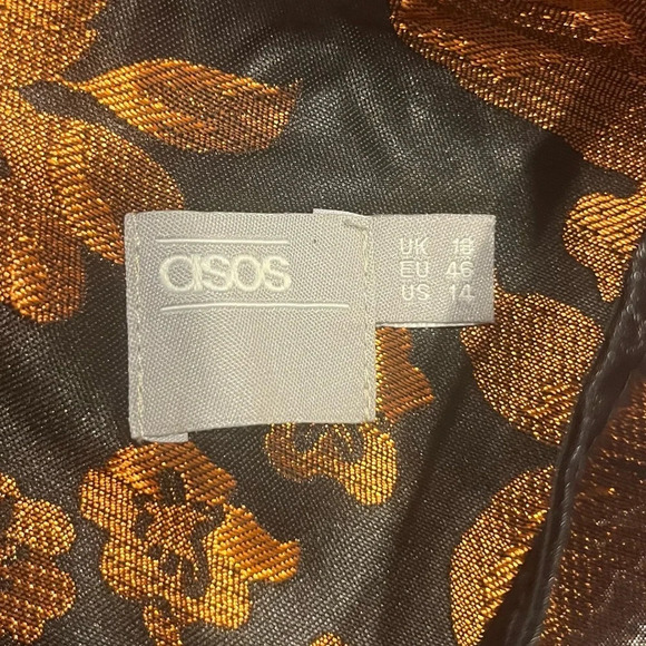 ASOS Floral Jaquard Organza Neckline Romper Playsuit - Picture 7 of 12